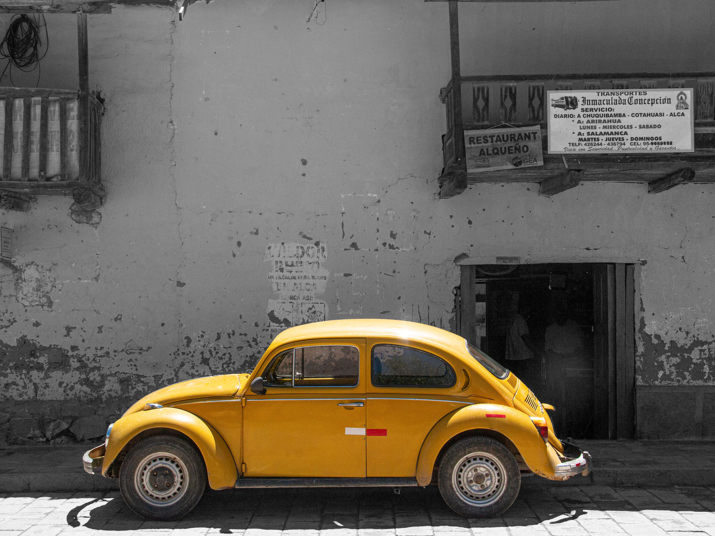 Peruvian Village Car - Canvas