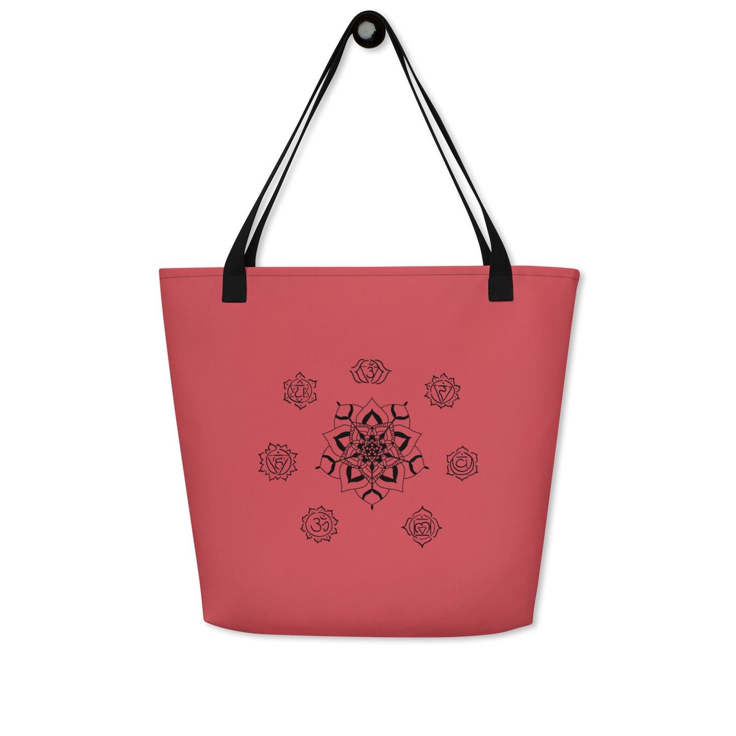 Mandala Chakra Print Large Tote Bag