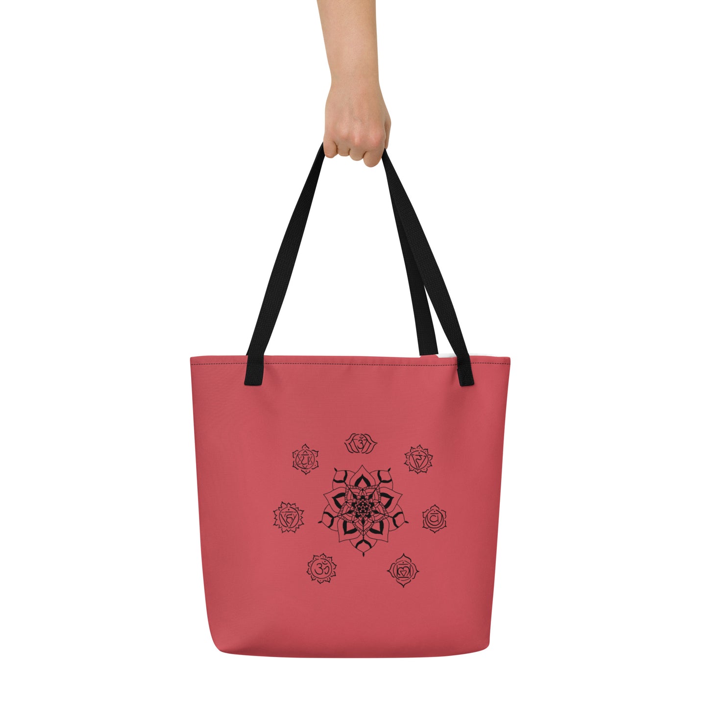 Mandala Chakra Print Large Tote Bag