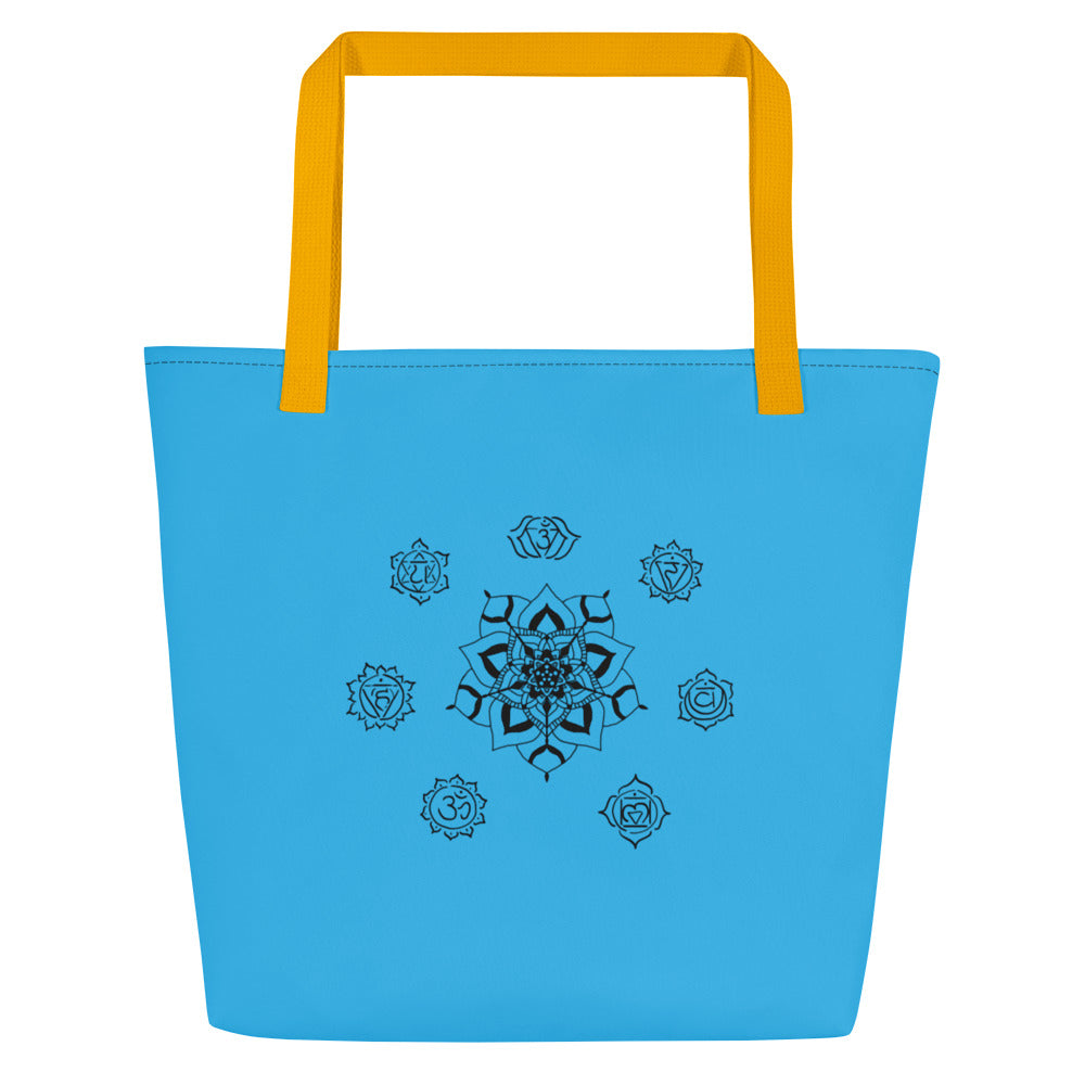 Mandala Chakra Print Large Tote Bag