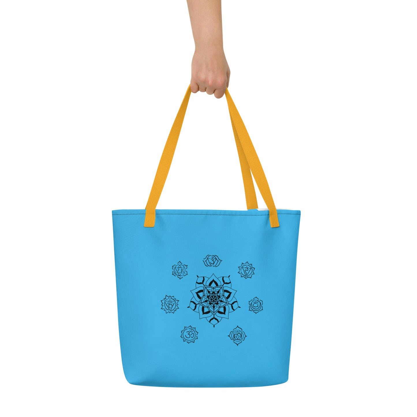 Mandala Chakra Print Large Tote Bag