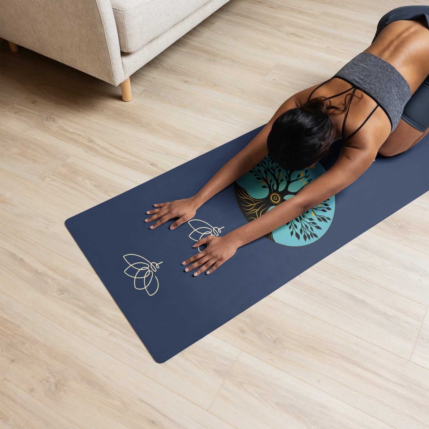 Tree of Life Yoga mat - blue