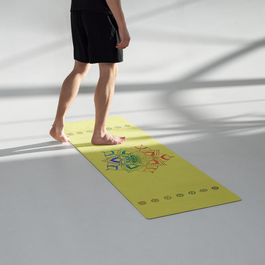 Mandala Yoga mat - yellow